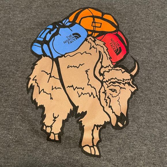 The North Face Yak Pack Hiking Tee Shirt Mens Small Gray Outdoor Camping Active - Picture 2 of 9